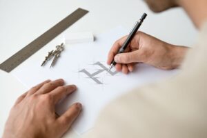 اتود اولیه طراحی لوگو برای کسب و کار 